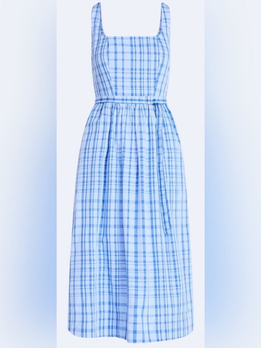 Free Assembly Women's Sleeveless Belted Cotton Midi Dress